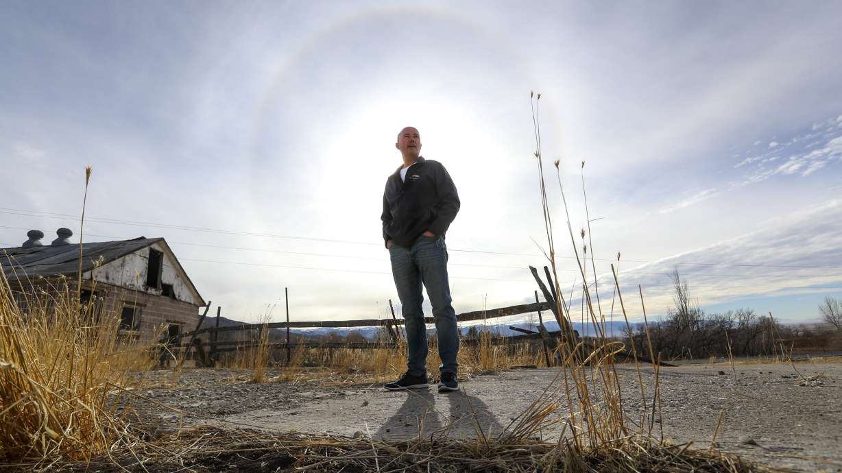 Utah Gov. Spencer Cox stands by an old milking shed on his family’s farmland as he talks about growing up on the land near his home in Fairview, Sanpete County, on Dec. 9, 2020. Most of Utah's water goes to the farmers and ranchers. Here's how the industry is cutting back. (Steve Griffin, Deseret News)